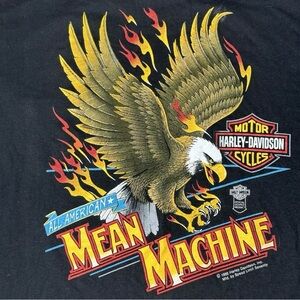 VTG 1988 Harley Davidson T Shirt Mean Machine Biker Trucker Tee Screamin Eagle L